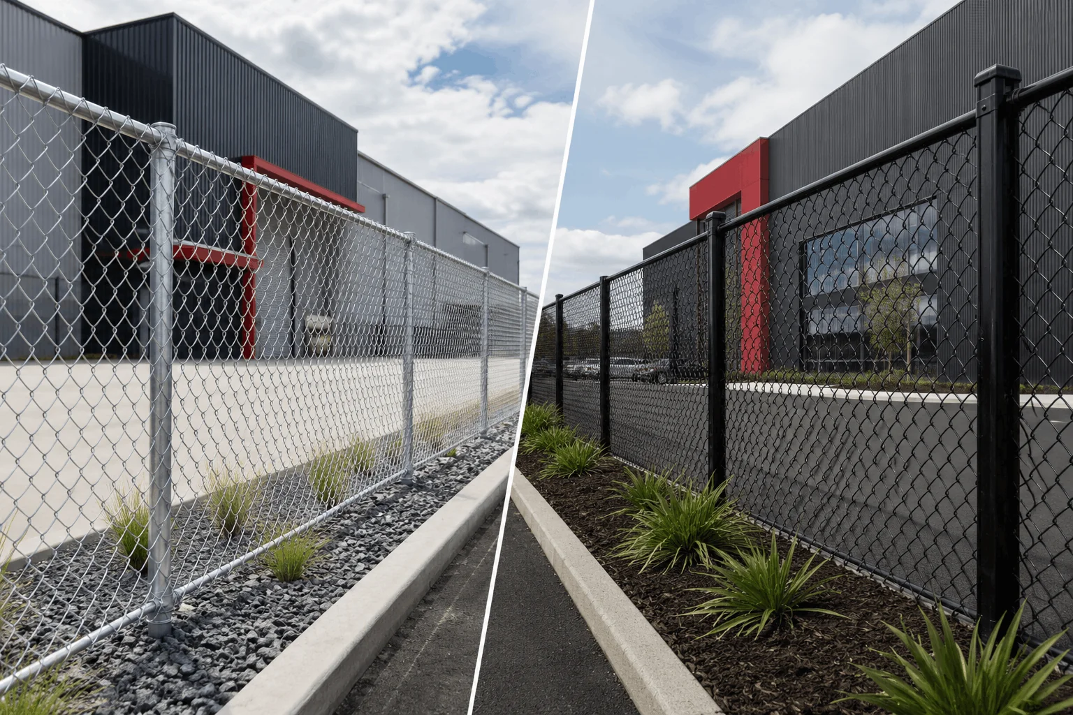 Galvanised and PVC coated chain link mesh comparison for commercial fencing