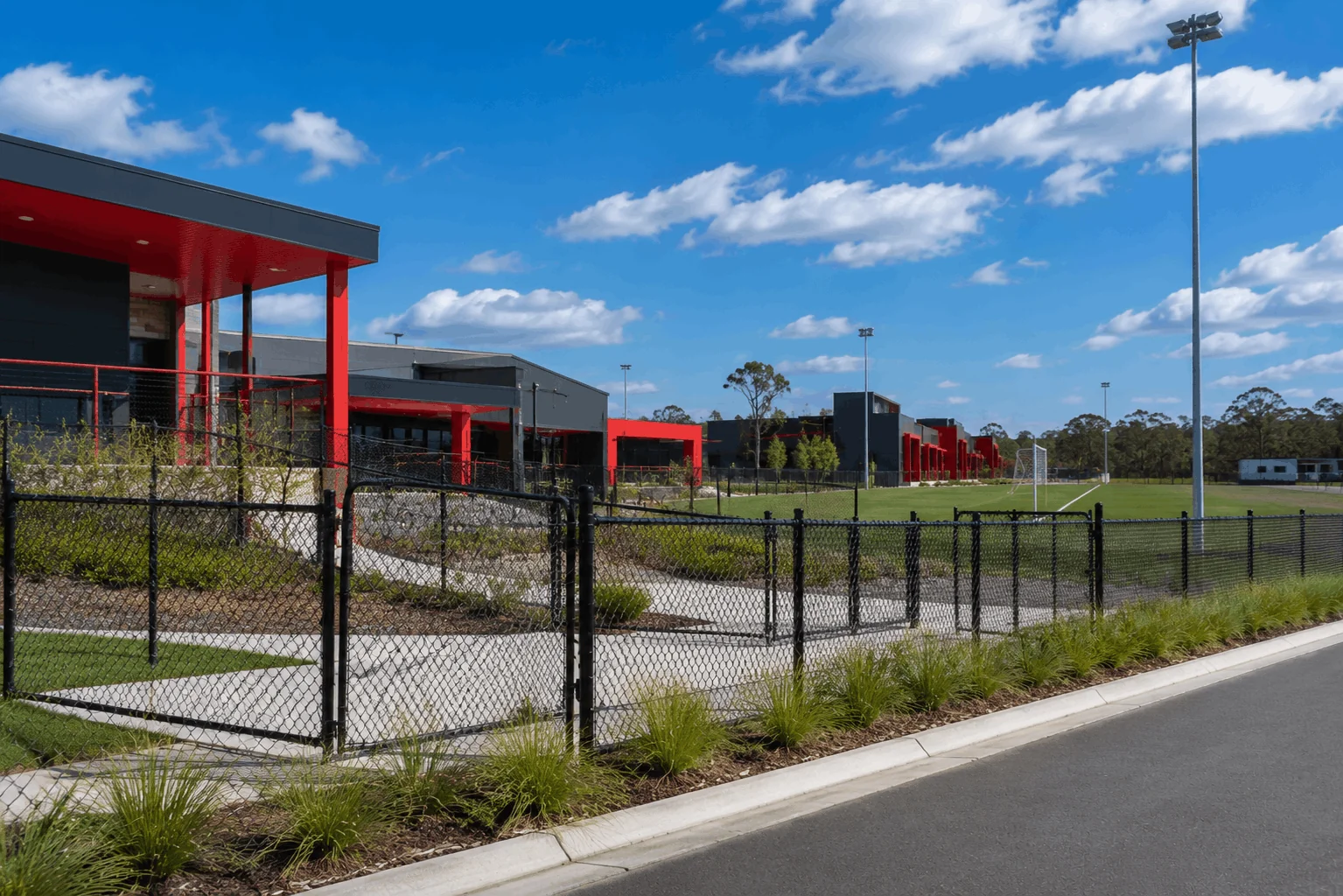 School security fencing around sports and recreational facilities