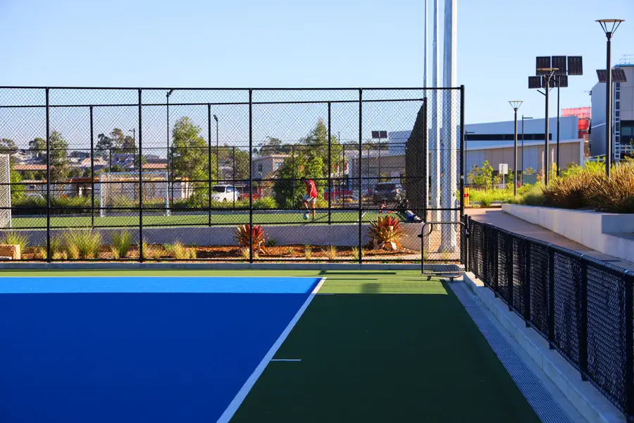Court and parkland fencing for a community sports facility, image 1